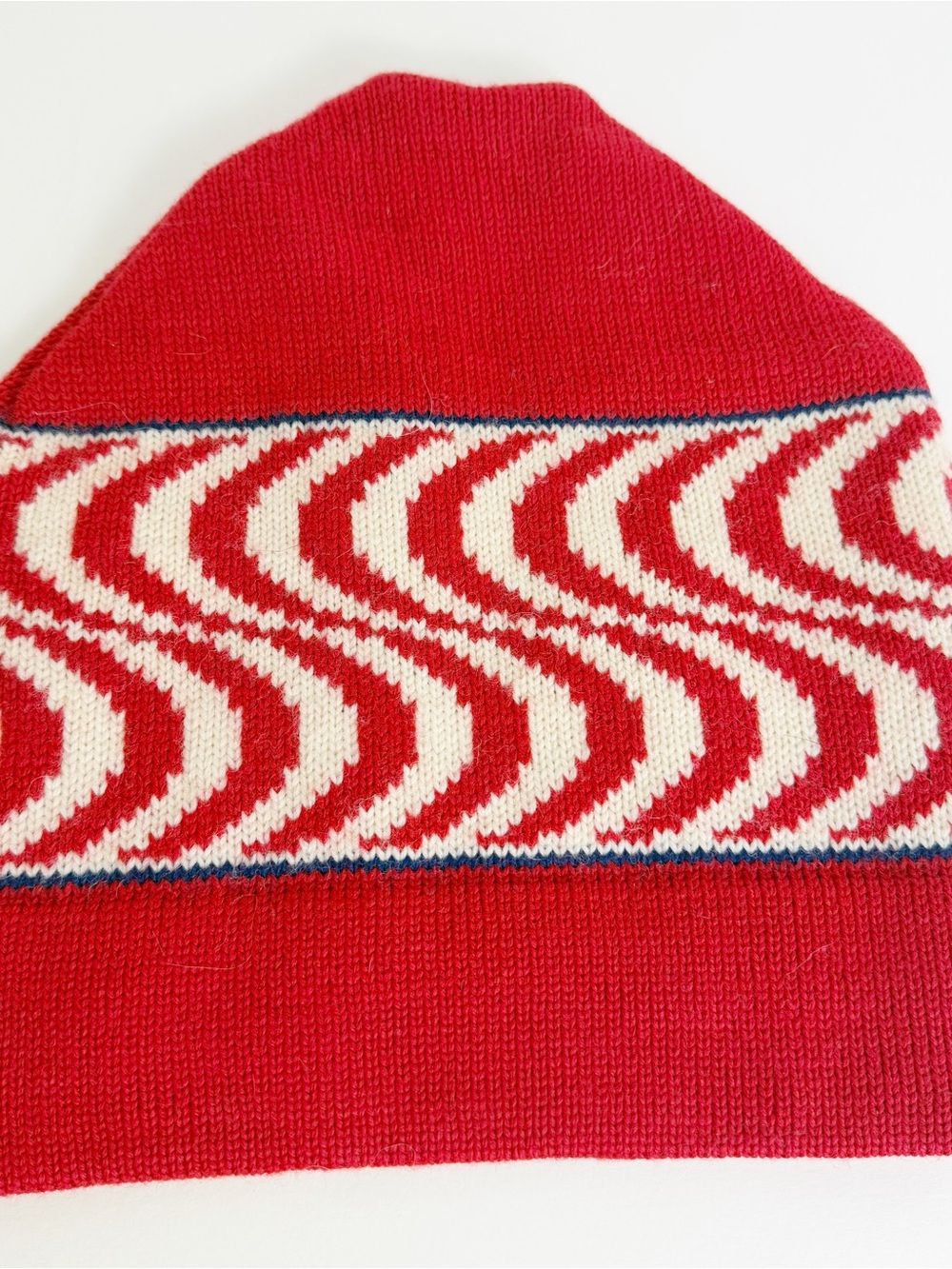 Vintage 80s Mimi’s Ski Knit hat with red-white Stripes OS 100% wool Might Mites